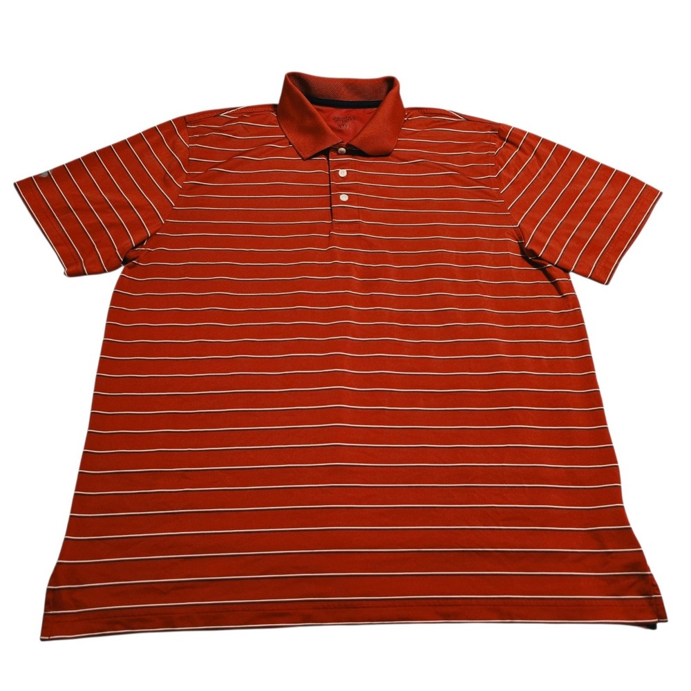 Brooks Brothers XXL Golf Polo Shirt Red Striped Performance Mens 2XL